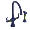 Rubinet Two Handle Single Hole Kitchen Set with Hand Spray Midnight Blue