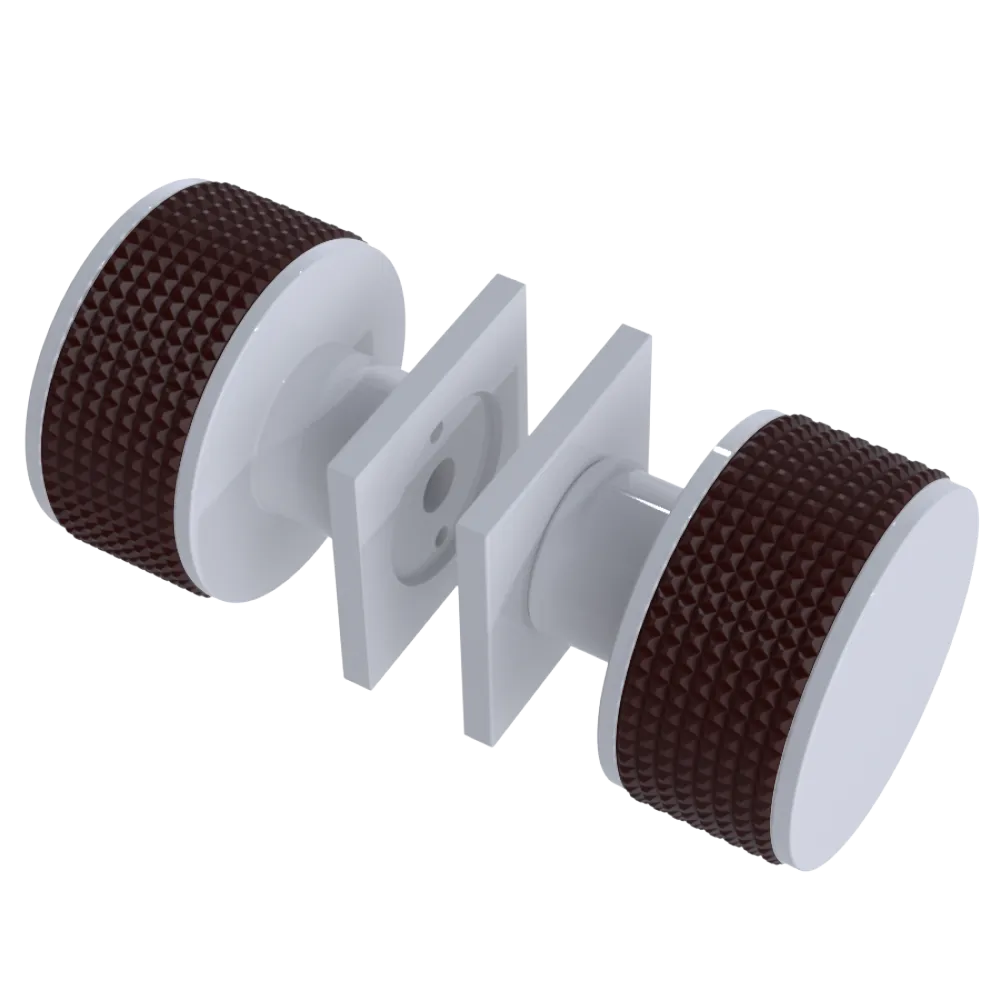 Rubinet Shower Door Knob (set) White