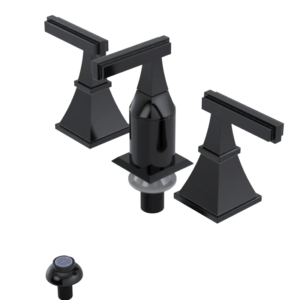 Rubinet Bidet Fitting with Spray, Diverter, and Vacum Breaker (Less Drain) Black