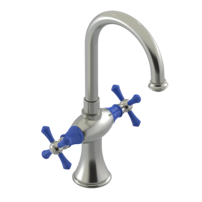 Rubinet Single Hole Dual Handle Lav. Set. (less drain) Satin Nickel