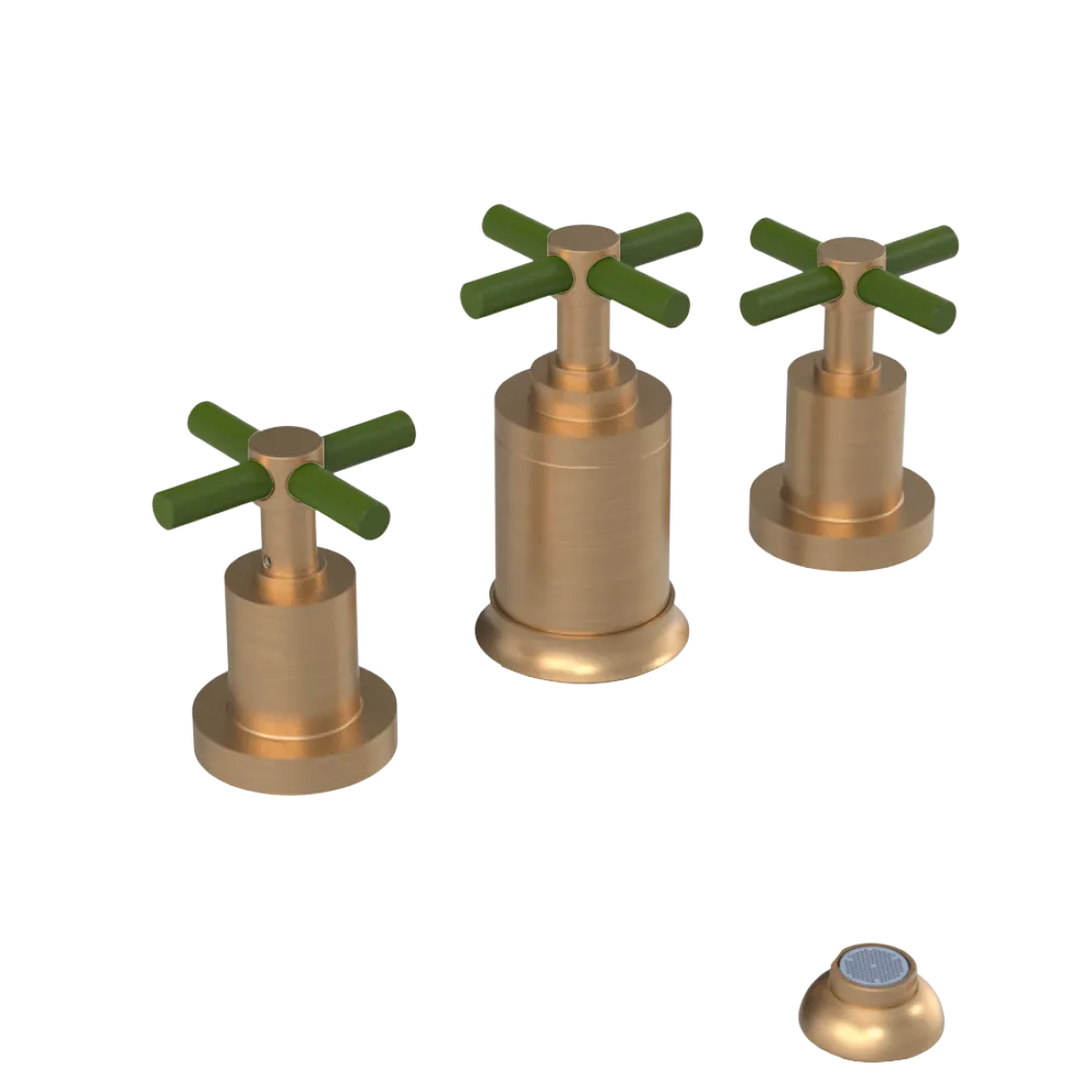 Rubinet Bidet Fitting with Spray, Diverter, and Vacuum Breaker (less drain) Satin Gold