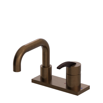 Rubinet 4" Centre Single Control Lav. Set. with Genesis spout (less drain) Tuscan Brass