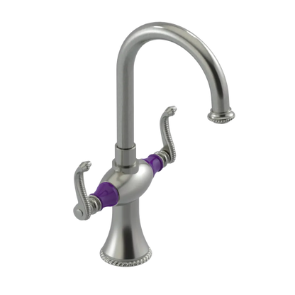 Rubinet Single Hole Dual Handle Lav. Set. (less drain) Satin Nickel