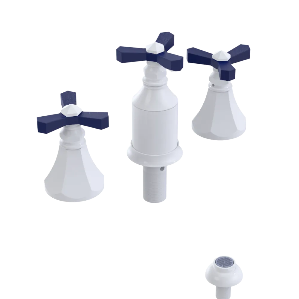 Rubinet Bidet Fitting with Spray, Diverter, and Vacum Breaker (Less Drain) White