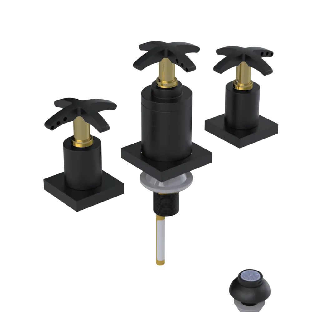 Rubinet Bidet Fitting with Spray, Diverter, and Vacuum Breaker (less drain) Matt Black