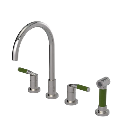 Rubinet Widespread Kitchen Set with Hand Spray Polished Nickel
