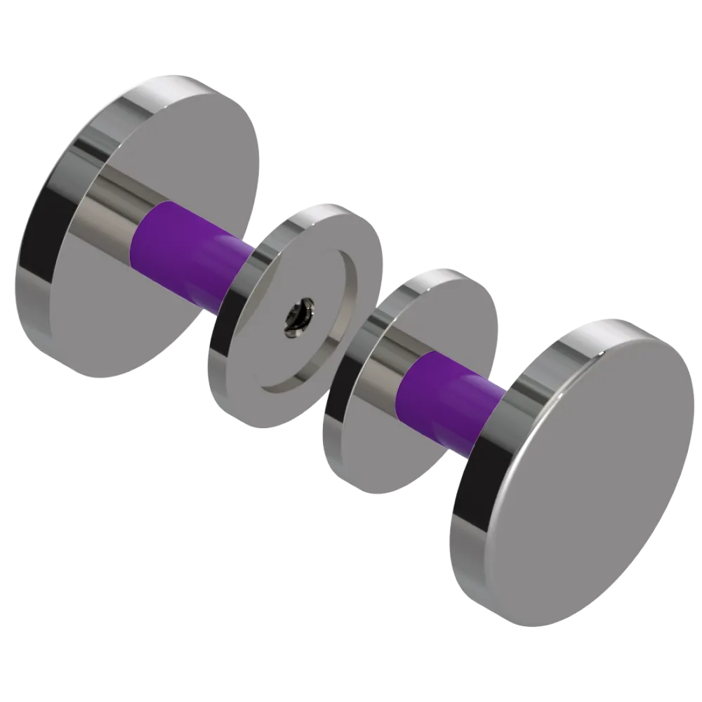 Rubinet Shower Door Knob (set) Polished Nickel