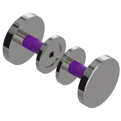 Rubinet Shower Door Knob (set) Polished Nickel