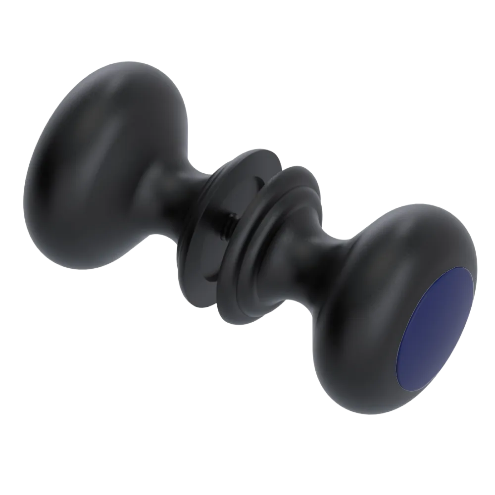Rubinet Shower Door Knob (set) Matt Black