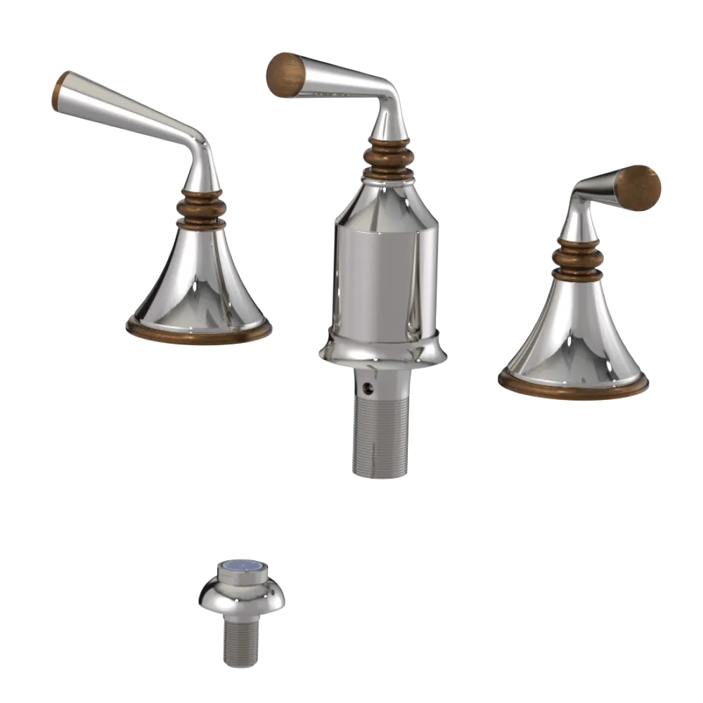 Rubinet Bidet Fitting with Spray, Diverter, and Vacum Breaker (Less Drain) Polished Nickel
