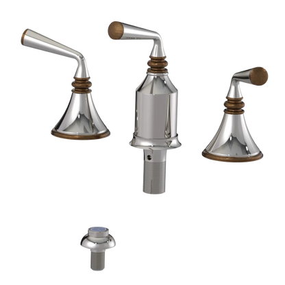 Rubinet Bidet Fitting with Spray, Diverter, and Vacum Breaker (Less Drain) Polished Nickel