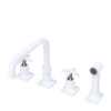 Rubinet Widespread Kitchen Set with Genesis Spout with Hand Spray White