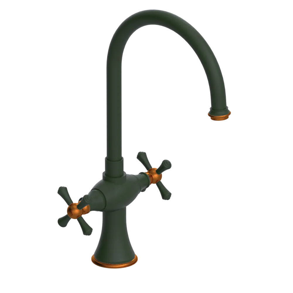 Rubinet Two Handle Single Hole Kitchen Set Green Envy
