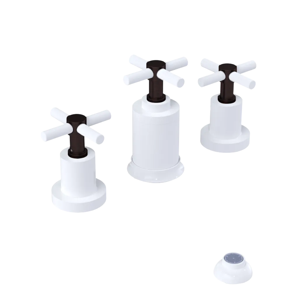 Rubinet Bidet Fitting with Spray, Diverter, and Vacuum Breaker (less drain) White