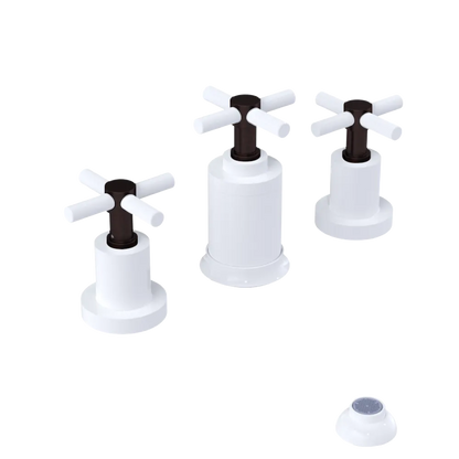 Rubinet Bidet Fitting with Spray, Diverter, and Vacuum Breaker (less drain) White