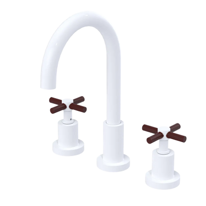 Rubinet Widespread Kitchen Set with LaSalle Spout White