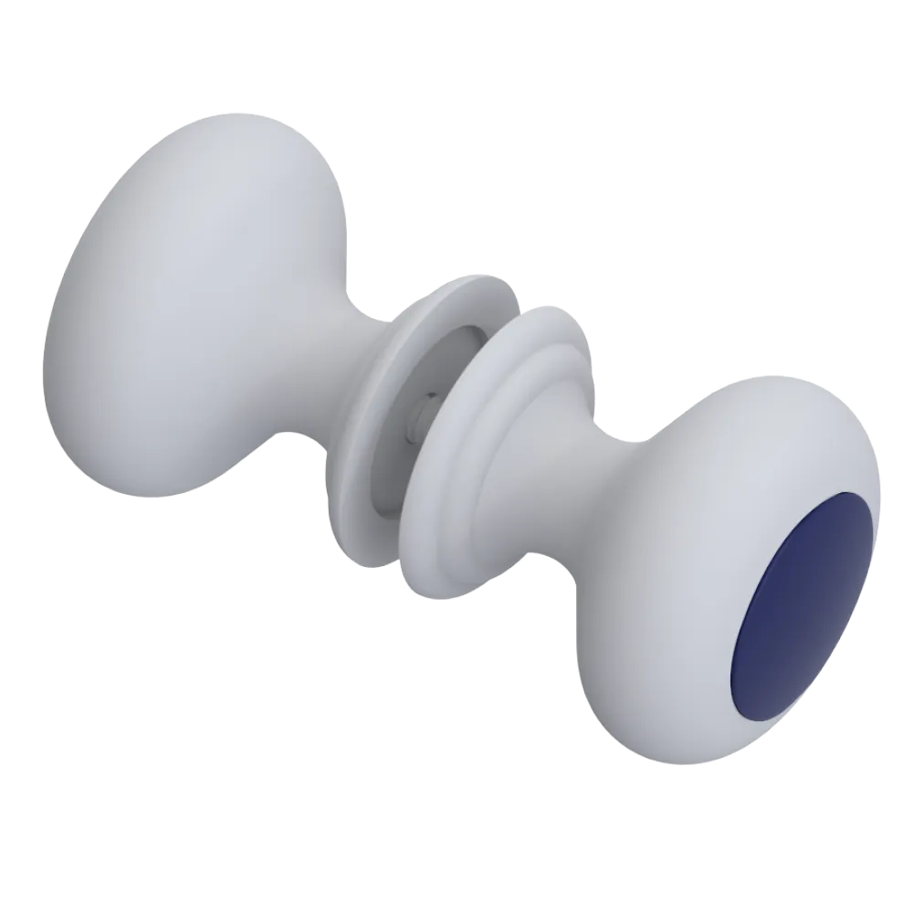 Rubinet Shower Door Knob (set) Matt White