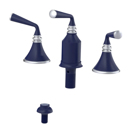 Rubinet Bidet Fitting with Spray, Diverter, and Vacum Breaker (Less Drain) Midnight Blue