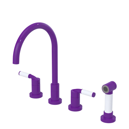 Rubinet Widespread Kitchen Set with Hand Spray Purple Haze