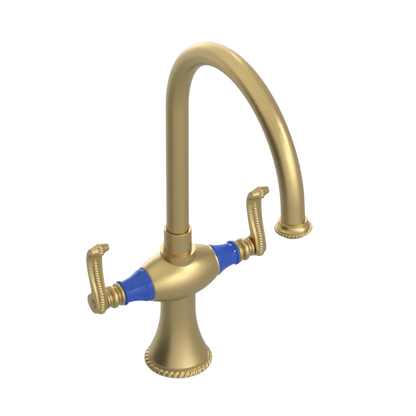 Rubinet Two Handle Single Hole Kitchen Set Satin Gold