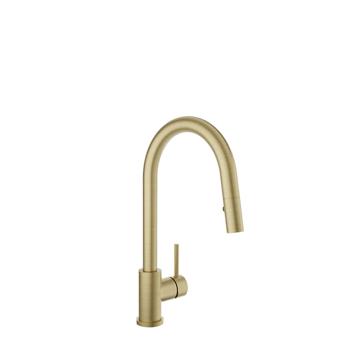 Baril Modern single-hole kitchen faucet with single lever and 2-function pull-down spray