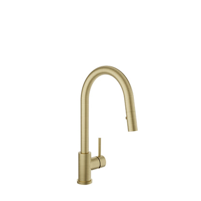 Baril Modern single-hole kitchen faucet with single lever and 2-function pull-down spray