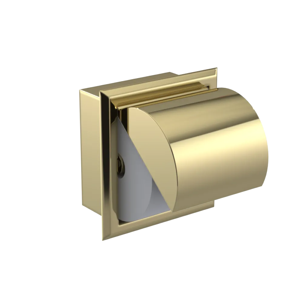 Rubinet RECESSED TOILET PAPER HOLDER Bright Brass