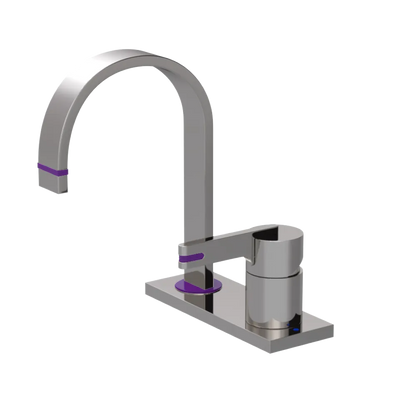 Rubinet 4" Centre Single Control Lav. Set (less drain) Polished Nickel