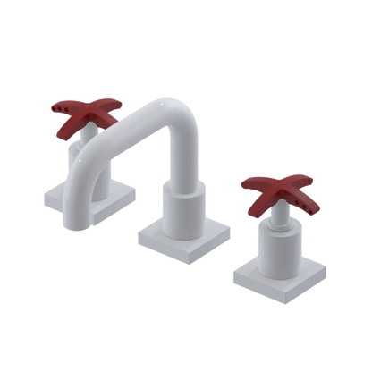 Rubinet Widespread Lav. Set. with Genesis spout (less drain) White