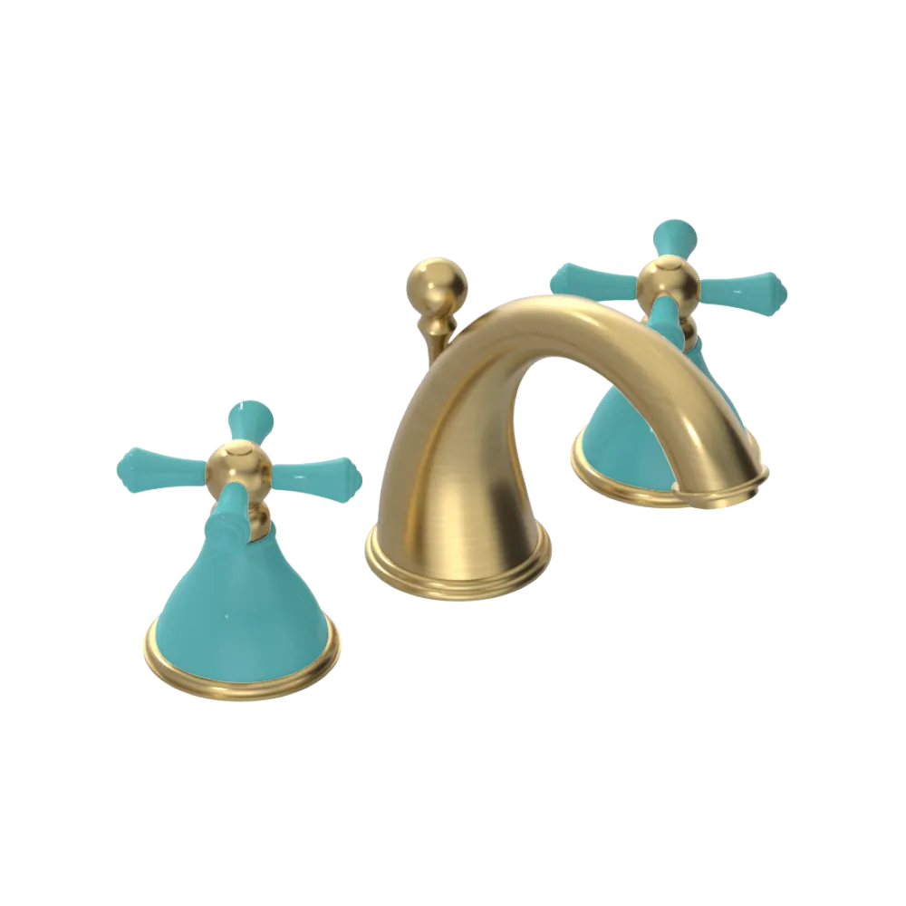 Rubinet Widespread Lav. Set. (less drain) Satin Brass