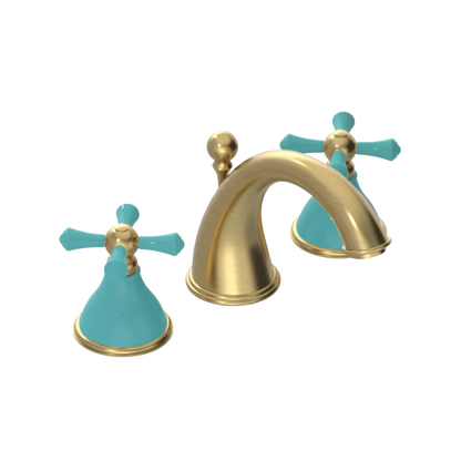 Rubinet Widespread Lav. Set. (less drain) Satin Brass