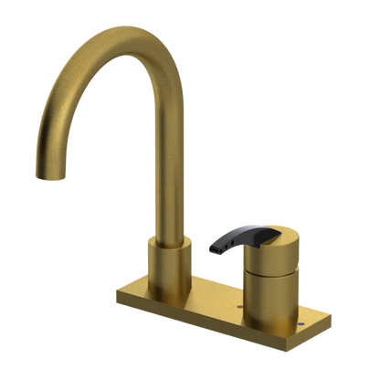 Rubinet 4" Centre Single Control Lav. Set. (less drain) Antique Brass Matt