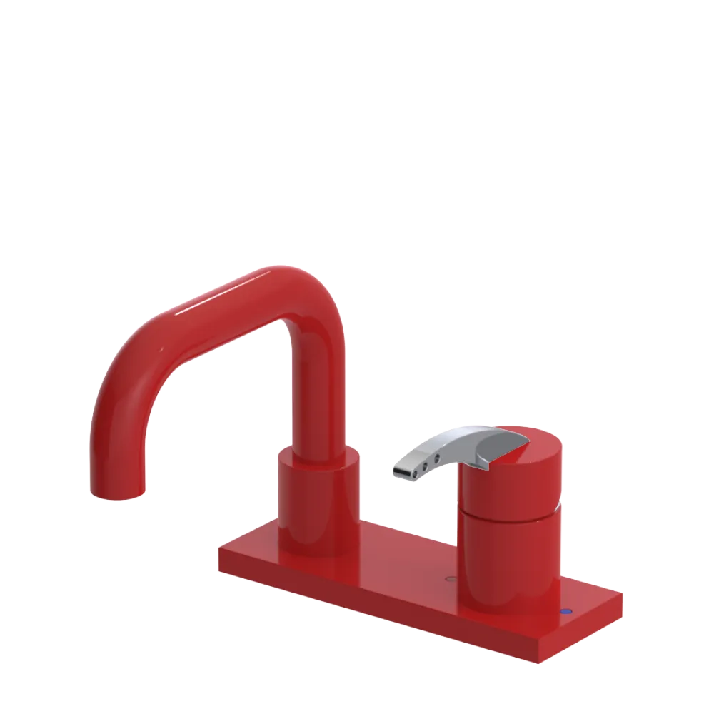 Rubinet 4" Centre Single Control Lav. Set. with Genesis spout (less drain) Red