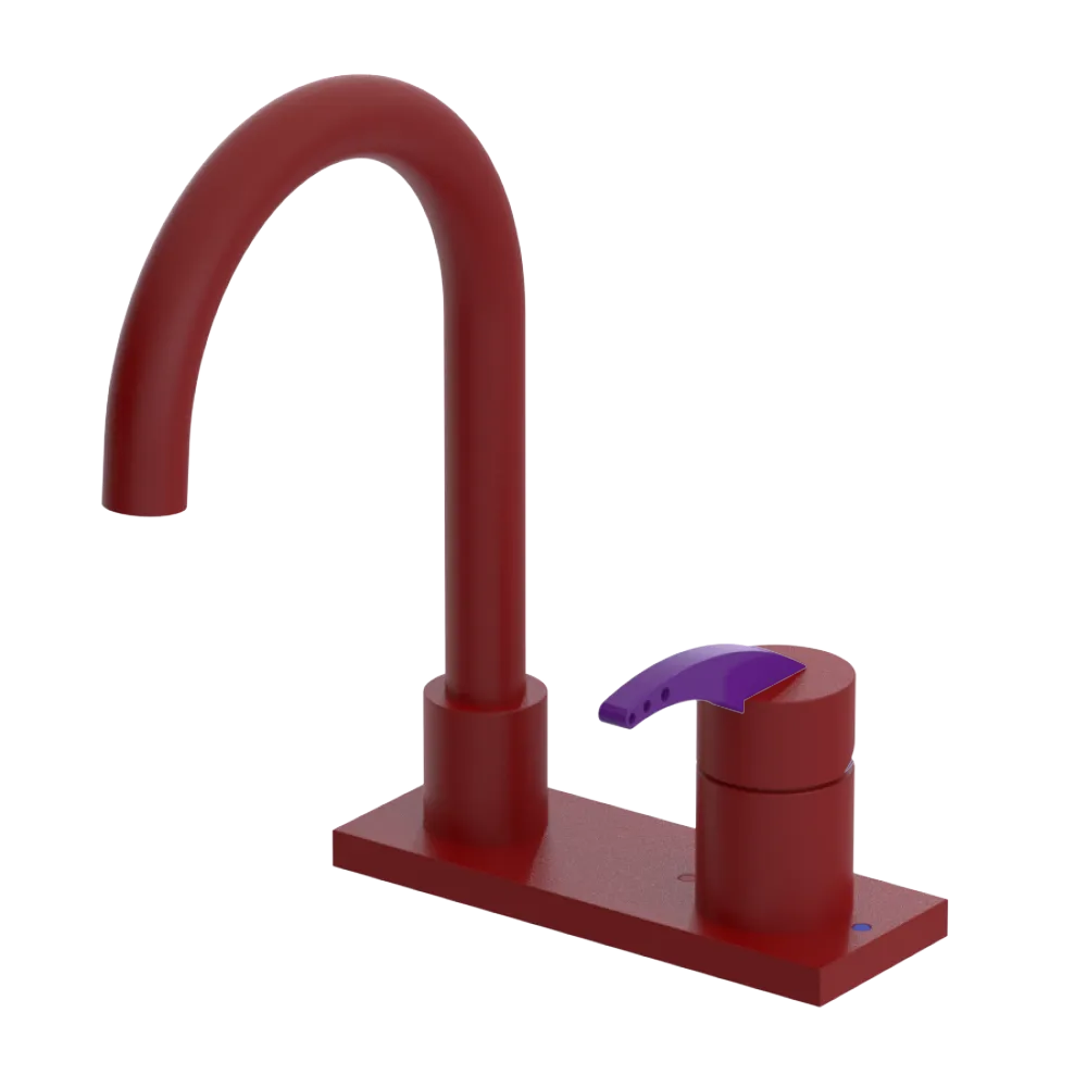 Rubinet 4" Centre Single Control Lav. Set. (less drain) Maroon