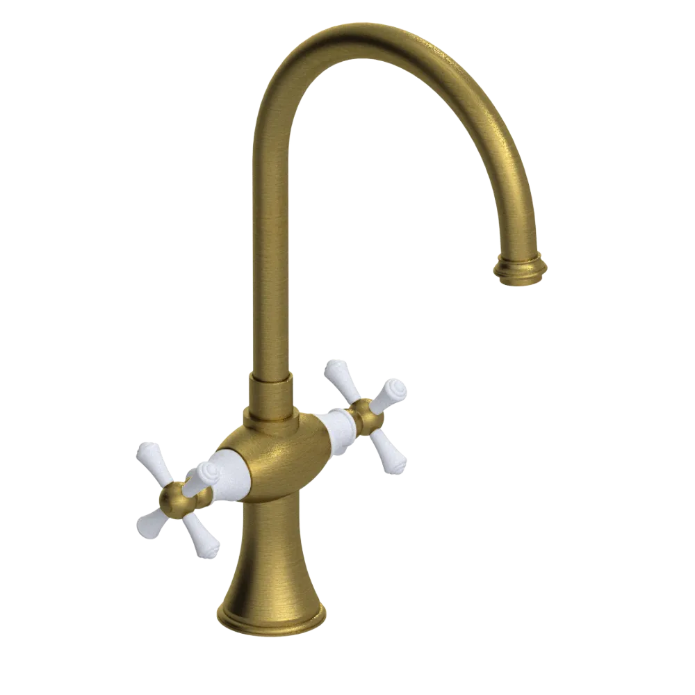 Rubinet Two Handle Single Hole Kitchen Set Antique Brass Matt
