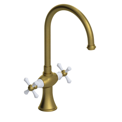 Rubinet Two Handle Single Hole Kitchen Set Antique Brass Matt