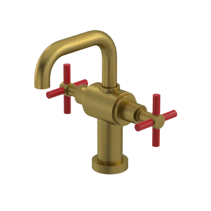 Rubinet Single Hole Dual Handle Lav. Set. (less drain) Antique Brass Matt