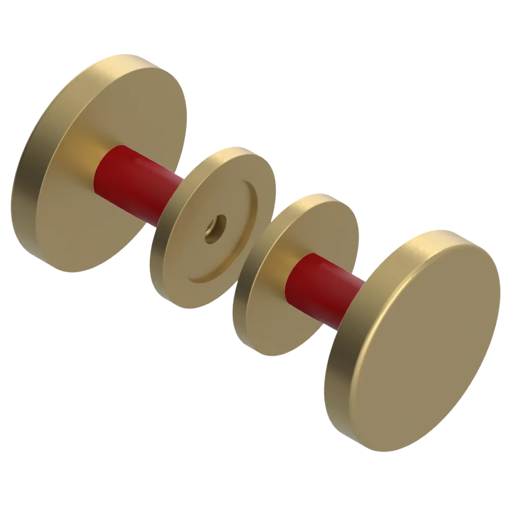 Rubinet Shower Door Knob (set) Satin Brass