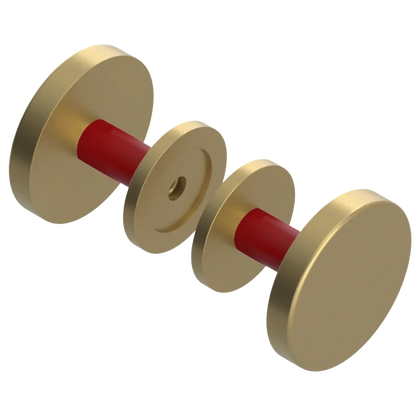 Rubinet Shower Door Knob (set) Satin Brass