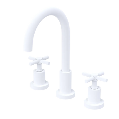 Rubinet Widespread Kitchen Set with LaSalle Spout Matt White