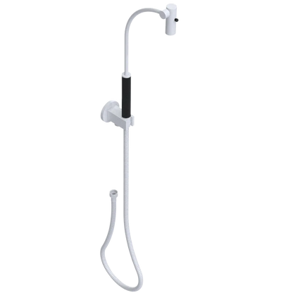 Rubinet Hand Held Shower Bidet with Extended Reach & Dual Function Spray Including Wall Bracket with Supply & Hose (Round) White