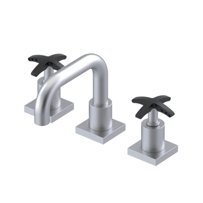 Rubinet Widespread Lav. Set. with Genesis spout (less drain) Satin Chrome