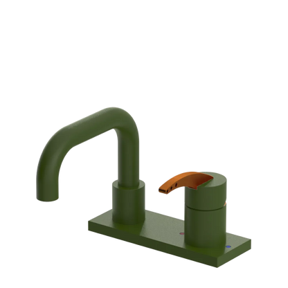 Rubinet 4" Centre Single Control Lav. Set. with Genesis spout (less drain) Green Envy