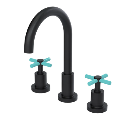Rubinet Widespread Kitchen Set with LaSalle Spout Matt Black