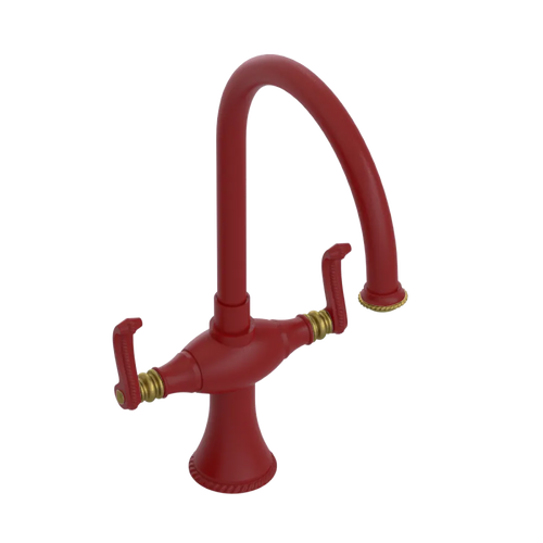 Rubinet Two Handle Single Hole Kitchen Set Maroon