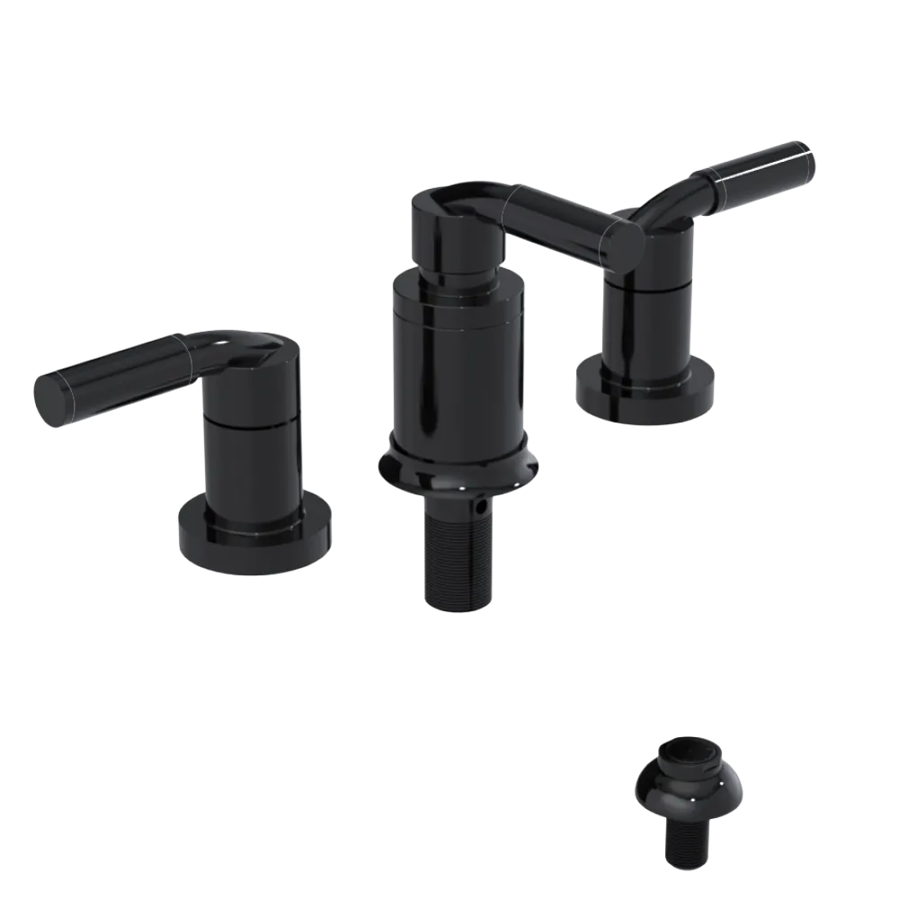 Rubinet Bidet Fitting with Spray, Diverter, and Vacuum Breaker (less drain) Black