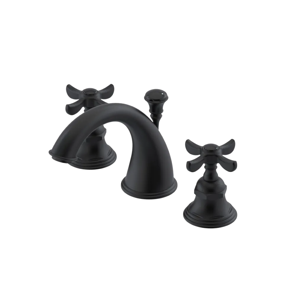 Rubinet Widespread Lav. Set. (less drain) Matt Black