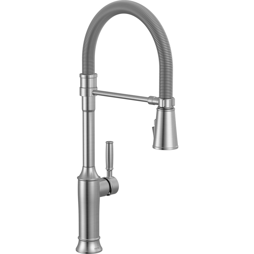 Renaldi Single-handle Pull-down Spring Kitchen Faucet - Lumicoat Arctic Stainless