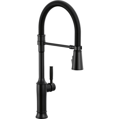 Renaldi Single-handle Pull-down Spring Kitchen Faucet - Matte Black