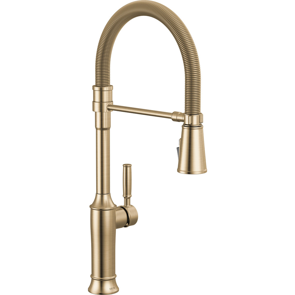 Renaldi Single-handle Pull-down Spring Kitchen Faucet - Lumicoat Champagne Bronze